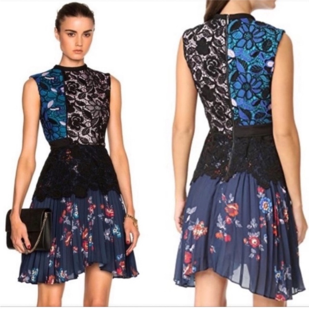 Self-Portrait Nina Floral Lace Dress Size US 2